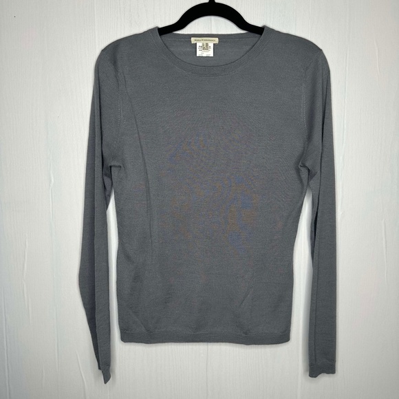 Maria Di Ripabianca Gray Women Crew Neck Cashmere Silk Knit Sweater Size US10 - Picture 3 of 11